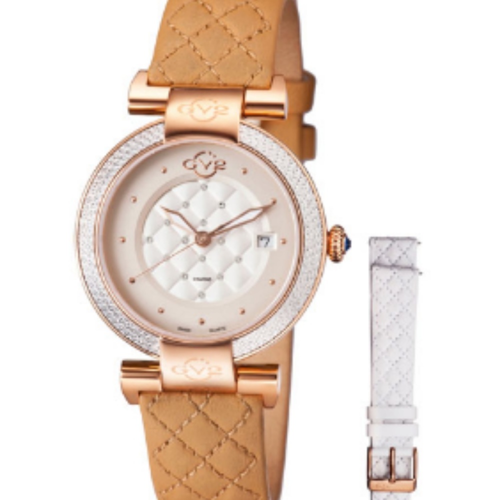 Gv2 37mm Berletta Watch with Two Straps, Rose